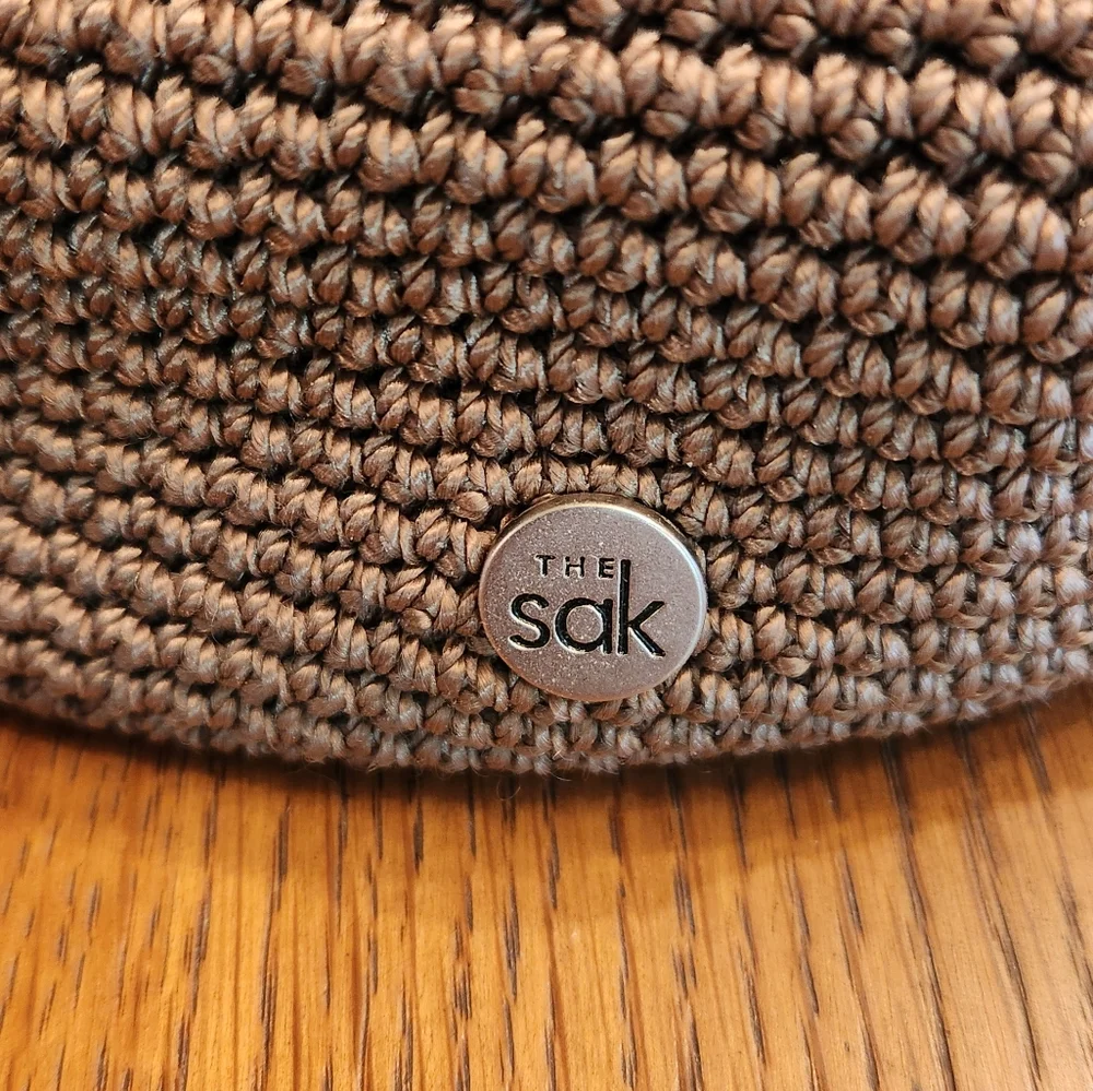 The Sak Taupe Woven Bucket Bag with Beaded Cinch Detail - Picture 4 of 6